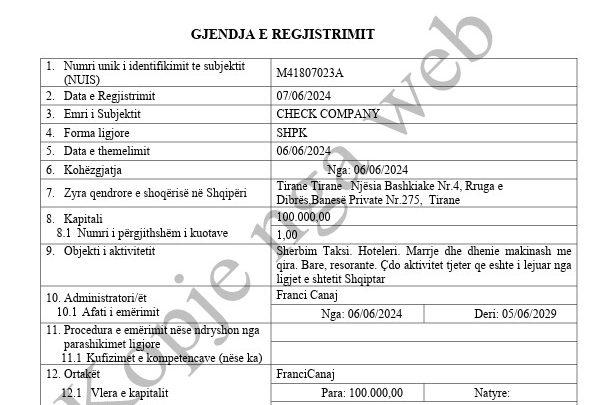SPAK sekuestron kompaninë "Check Company" dhe 25 makina të Franci Canaj